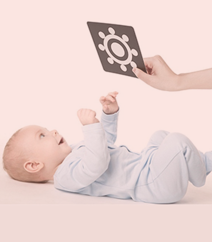 Tarjeta de estimulación Visual Montessori para bebé, tarjetas Flash de alto  contraste en blanco y negro
